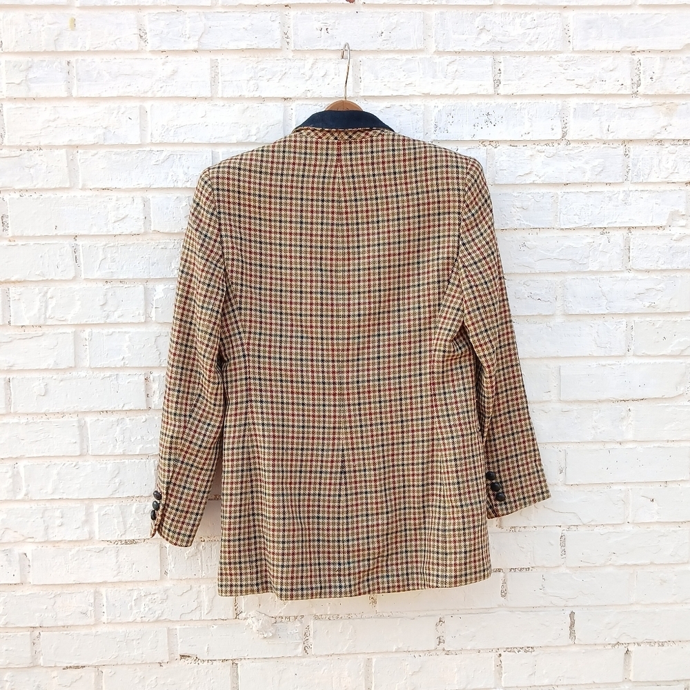 Vintage Talbots Wool Plaid Blazer Size 4 Petite - Picture 8 of 8